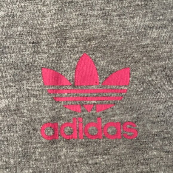 Y2K adidas stripe tee grey and pink circa 2004 size women’s medium - Picture 4 of 7
